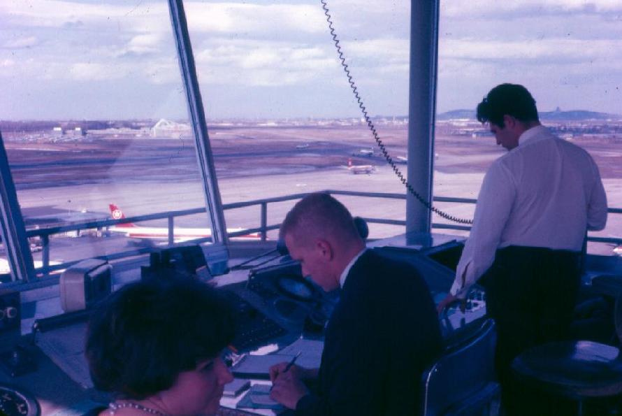 1967 - Dorval Tower looking Northeast L/R: Nicole Barclay (Viau), Bob Pennefather & Michel Bussieres